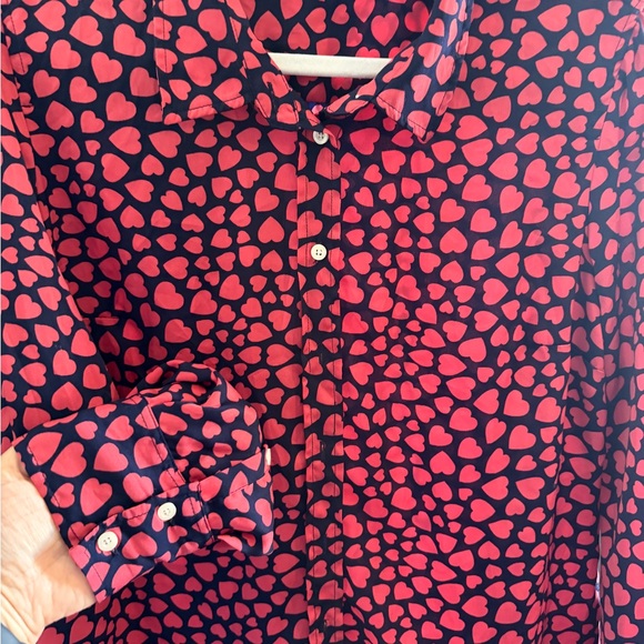 Dalia Collection Red Heart Pattern Shirt - Picture 4 of 6